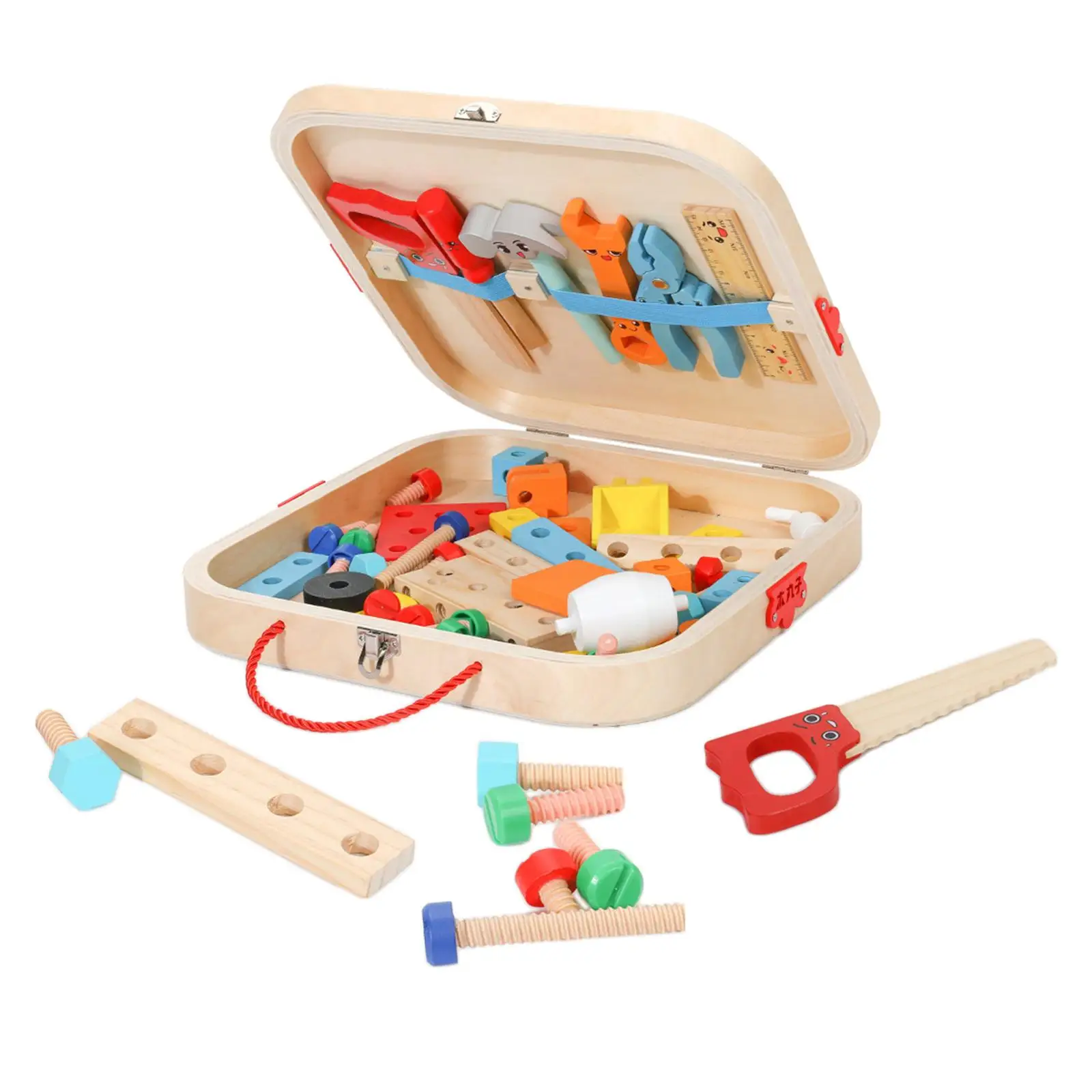 

Wooden Kid Tool Set Wooden Tool Box for Living Room Birthday Gift Bedroom