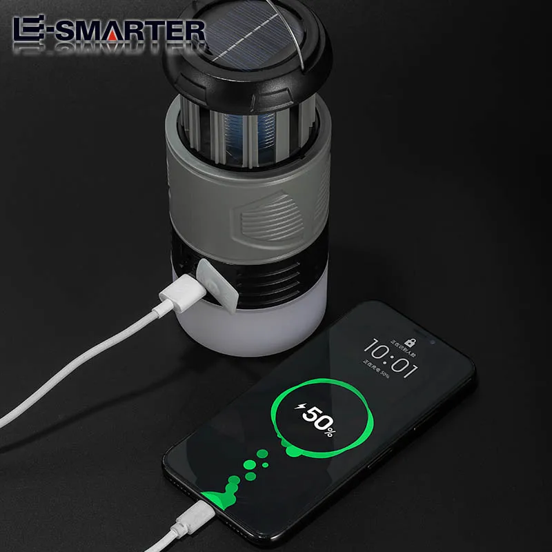 Portable USB Rechargeable Solar Mosquito and Insect Zapper with UV Light