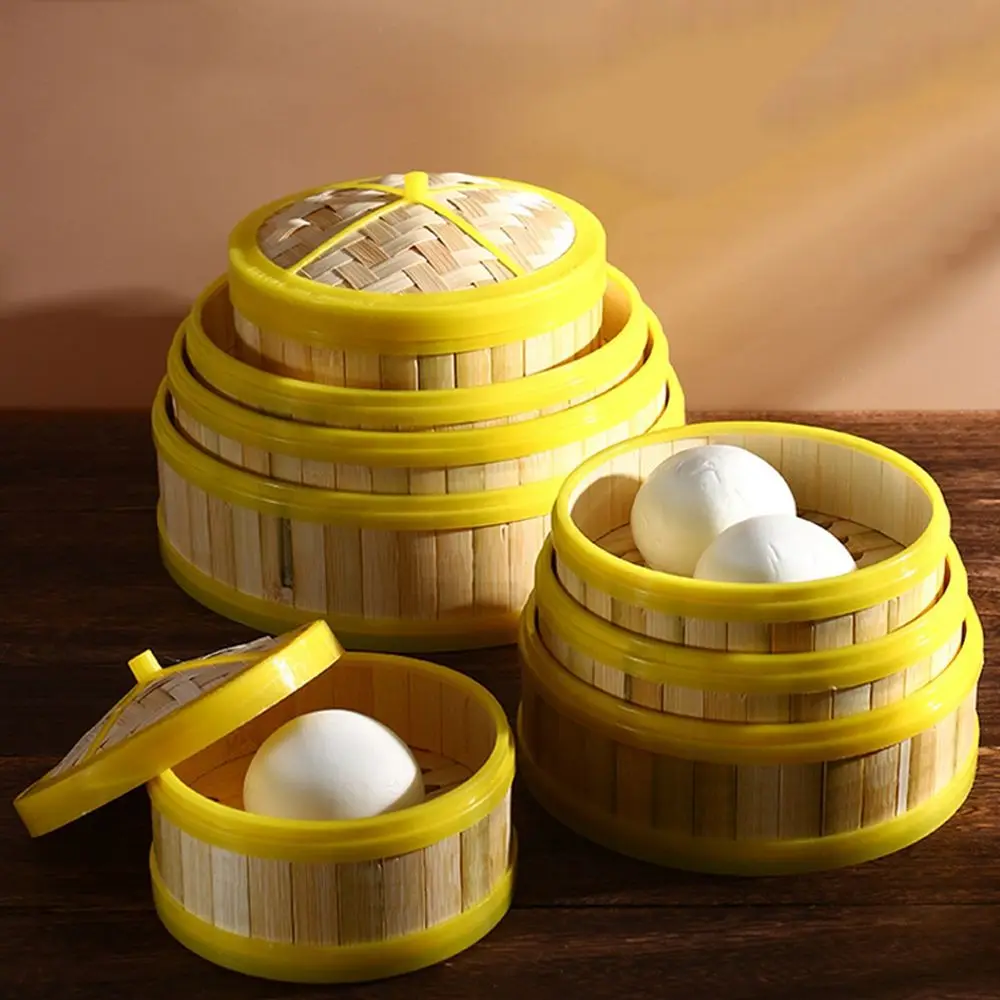 Description Picture 2 of itemBamboo Wooden Steamer Kitchen Cookware Fish Rice Dim Sum Basket Rice Pasta Cooker With Lid food Steamed stuffed Bun Steamer