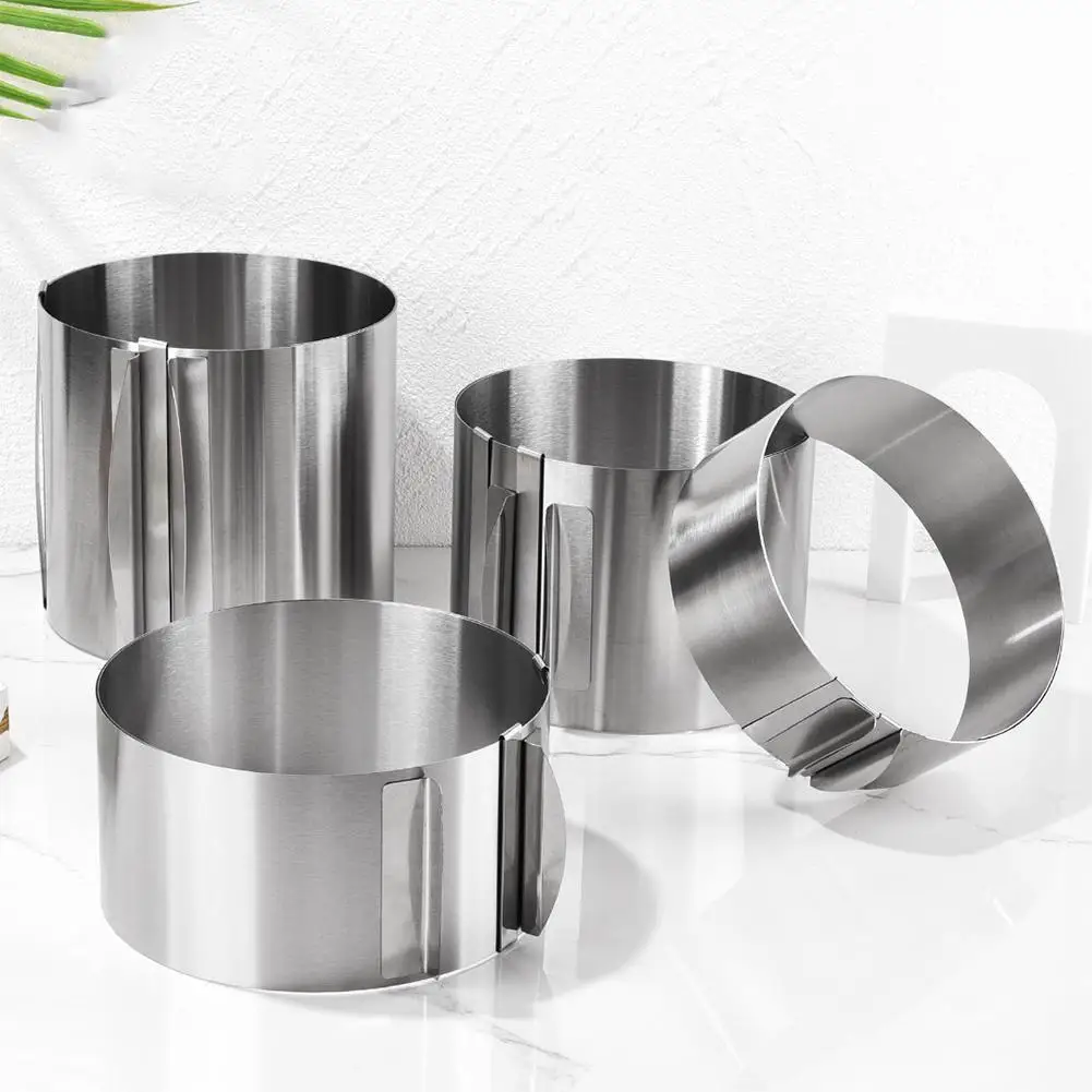 430 Stainless Steel Telescopic Mousse Ring Rustproof With Scale 6-30cm 6cm 8.5cm 12cm 15cm Heightened Baking Cake Ring