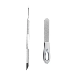 Dual - Headed Steel Cuticle Pushers with Slanted Edges for Manicure Prep and Dead Skin Removal (Pusher Nail files)