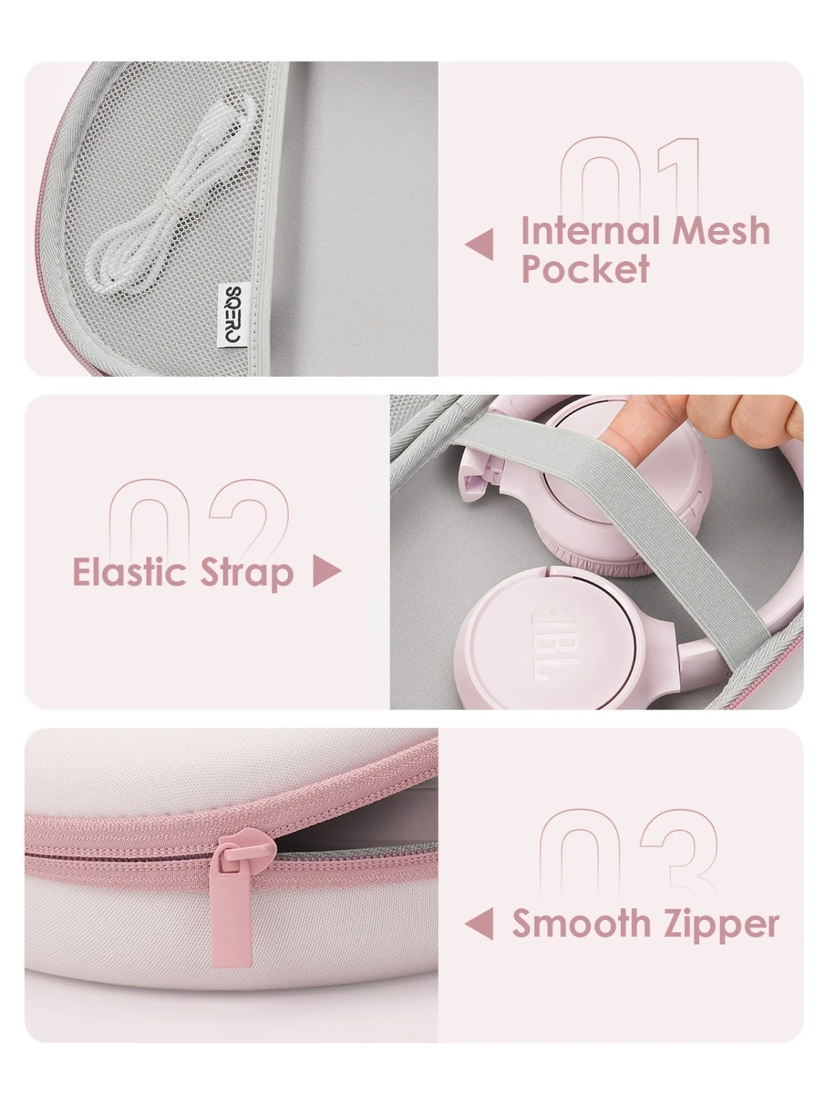 Semi-Foldable Headphones Hard Case for Sony WH-1000XM4, Soundcore Q30, Bose QC Ultra, Shockproof EVA Shell Travel Storage Bag