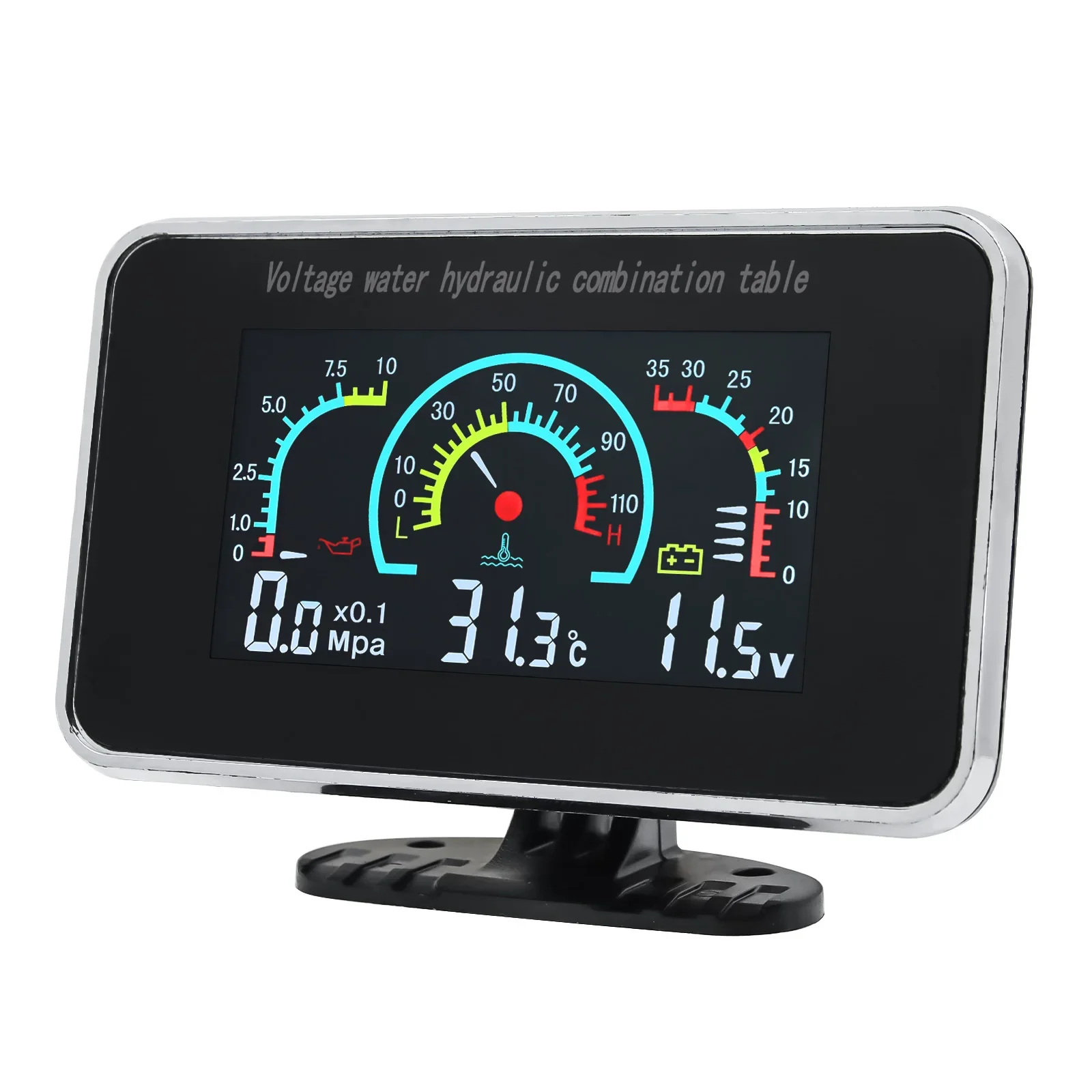 3 IN 1 Universal Car 12V/24V LCD Digital Truck Car Oil Pressure Voltage Water Temperature Combination Table 1/8 NPT Sensors water temp gauge digital display gauge automotive gauge