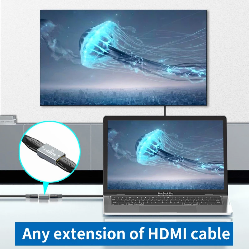 Hdmi-Compatibel 2.1 Vrouw Naar Vrouw Adapter Video Kabel Converter 4K 8K 60Hz Extender Voor Ps4 Pc Tv Projector Kabel Hd Extender