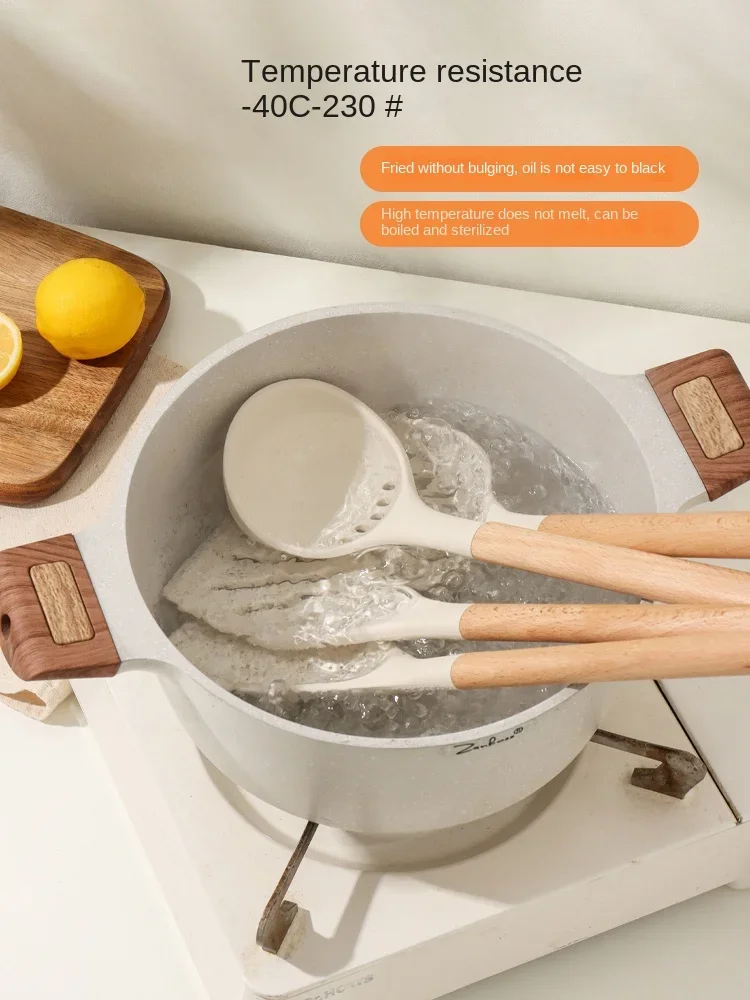 KAWASIMAYA Silicone Spatula Non-stick Pan Special Frying Spatula Cookware High Temperature Resistant Food-grade Soup Spoon Set