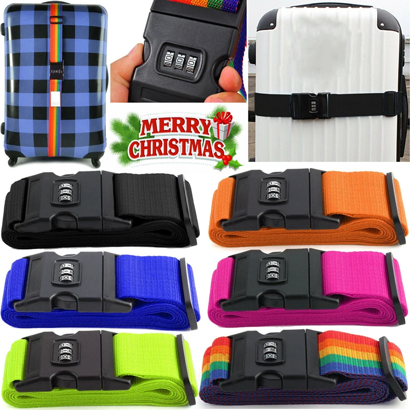 13 Colors Travel Luggage Strap Adjustable Password Lock Packing Belt Baggage Secure Lock Luggage Bundling Suitcase Accessories