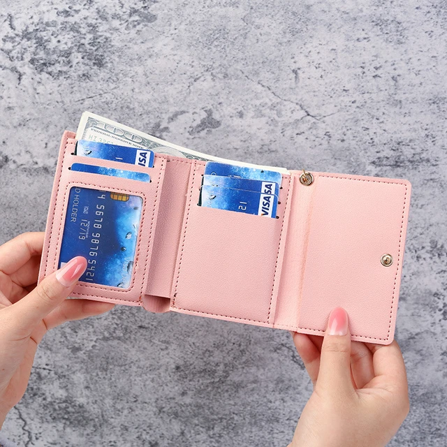 Women Wallet Leather Short Coin Purse Cards Holder Money Bags Mini Wallet  Flower Wallets Girls Carteras Para Mujer Billeteras - AliExpress