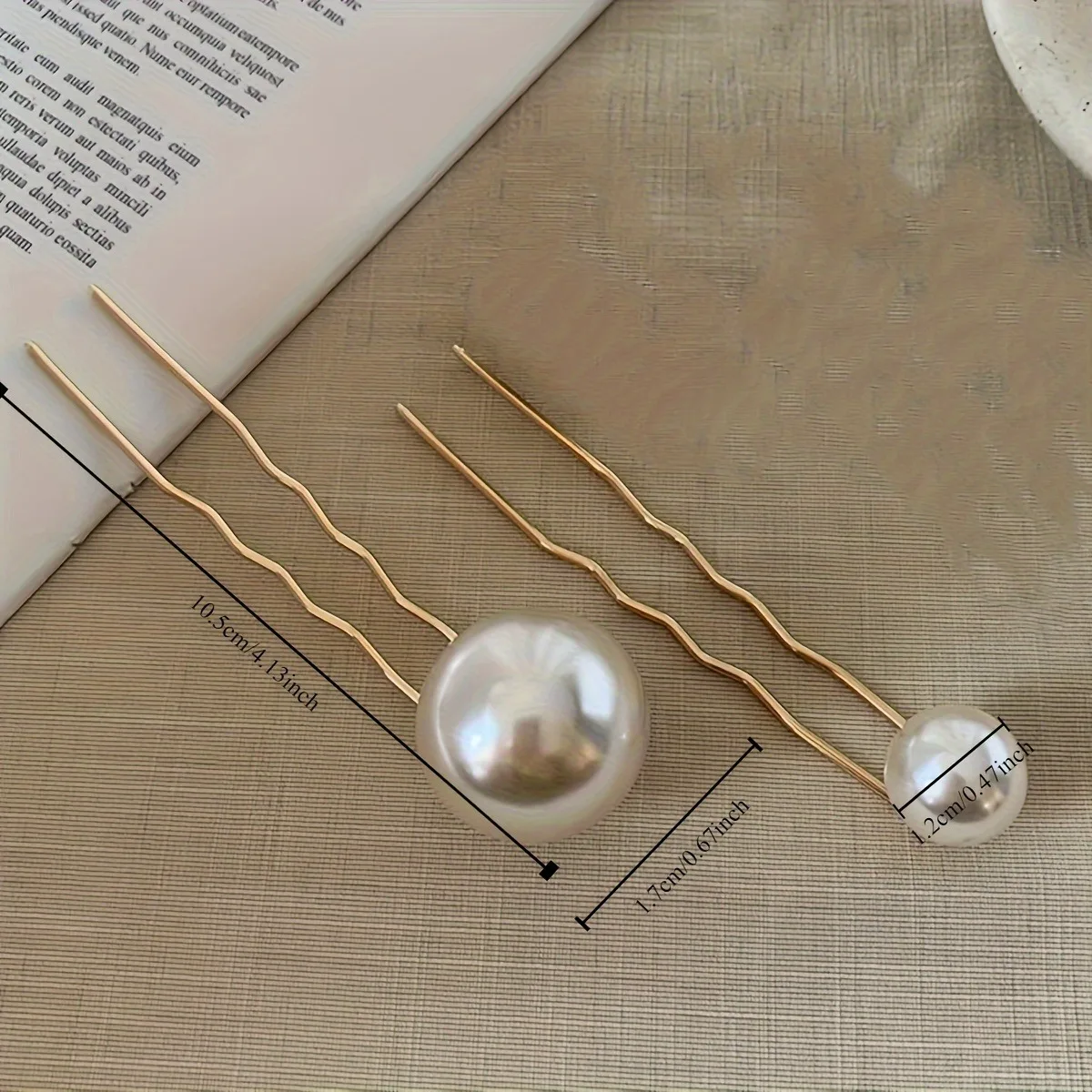 Set eleganti fermagli per capelli con perle a forma di u donna_voghion.com