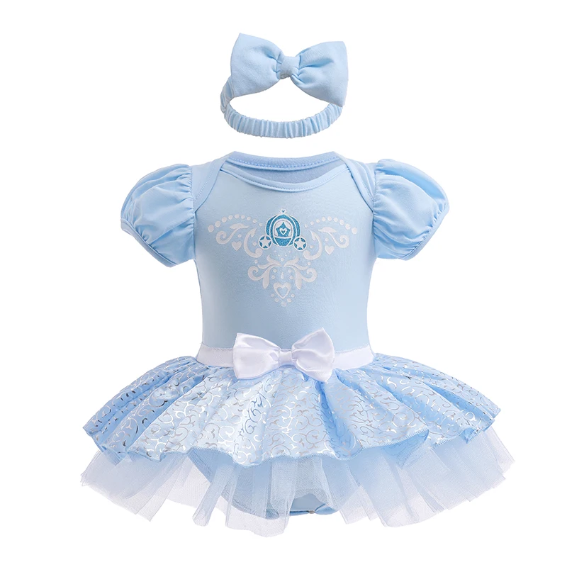 Baby Girl Dress Hot Toys Infant Baby Romper Dress with Headbands Mermaid Elsa Ana Belle Jumpsuit Kids Cute Cos Clothing girls dress baby jumpsuit baby girl dress