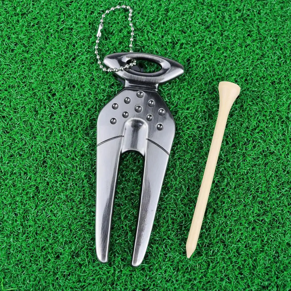 Golf Divot Tool Reusable Non-fading Mark Tool Zinc Alloy Golf Pitchfork Golf Training Aid Golf Equipment 5