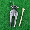 Golf Divot Tool Reusable Non-fading Mark Tool Zinc Alloy Golf Pitchfork Golf Training Aid Golf Equipment 5