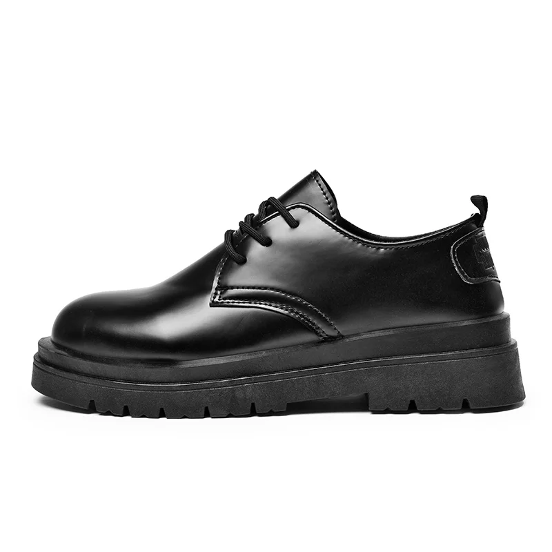 Big Head Thick Sole Derby Shoes New Business Senior Sense Niche High Street Anti-slip Wear Casual Leather Shoes for Men