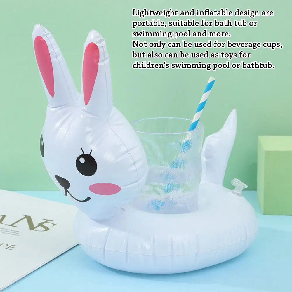 1PC Inflatable Float Cup Pad Swimming Pool Drink Cup Stand Holder Cute Drink Pool Mat For Kids Toy Summer Pool Party Decorations 6