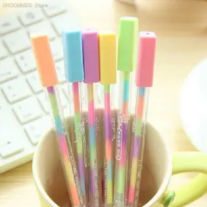 biwonui RNAB0BCK69XS9 xiannv 6 pcs rainbow pens kawaii color gel pens  multicolor pen stationery set for girls boys kids gifts,(0.8 mm)