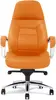 Genuine Leather Aluminum Base High Back Executive ChairHeavy People Ergonomic Back - Office Chair Orange 5