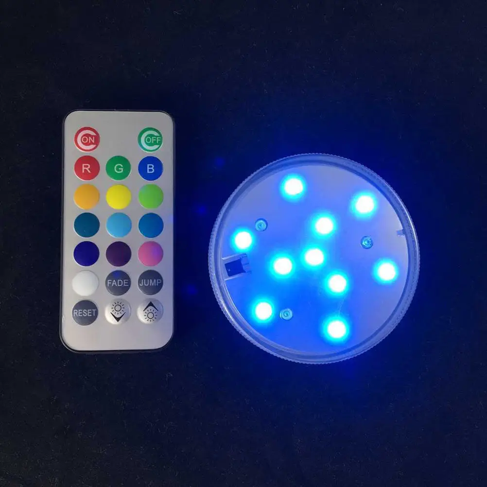 원격 제어 수중 LED 조명 RGB 방수 배터리 구동 수중 조명 (어항, 연못, 수영장, 꽃병, 꽃꽂이용)