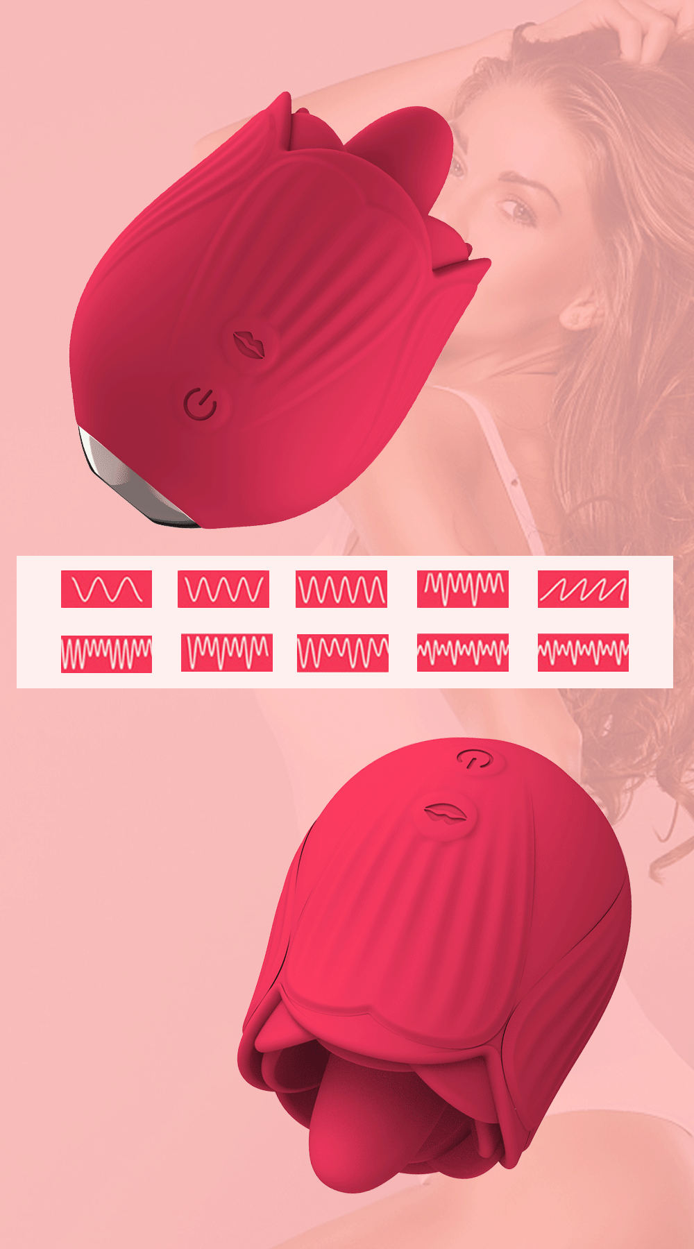 Rose Clit Vibrators for Women with Tongue Licking Vibrator Female  Clitoris Stimulator Massager Sexy Toys Good_voghion.com