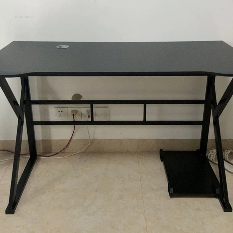 Description Picture 5 of itemModern Desktop Computer Desks Hole Board Desk Bookshelf  Integrated Luxury E-sports Gaming Table Small Apartment Learning Desks