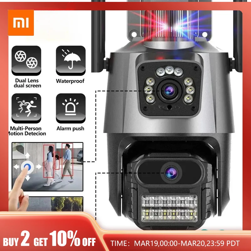 

Xiaomi Camera Dual Lens Security Protection Waterproof Security CCTV Video Surveillance Camera Police Light Alarm IP Camera