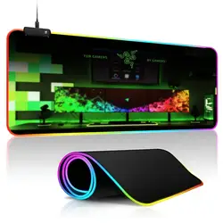 Enhanced Gaming Mouse Pad with RGB LED Lighting - Large 40x90cm Desk Mat for Ultimate Performance and Immersion (BLACK - 7)