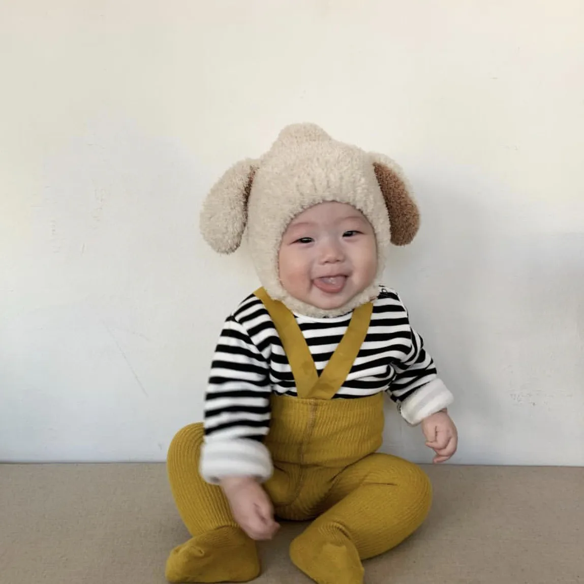 

Cute Cartoon Bear Ear Baby Hat Winter Soft Warm Hairy Furry Boy Girl Hats Beanie Solid Color Infant Toddler Cap Bonnet Kids Caps