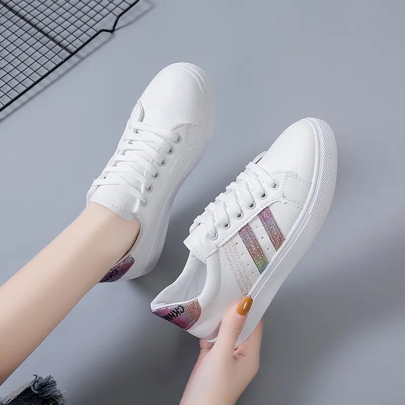 Women Sneakers Autumn Casual Walking Shoes Flat Lace Up Flat-bottomed Casual Shoes