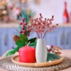 (20 pieces) Christmas decorations Christmas wool bell cuttings wool cuttings 35cm red and white C 1