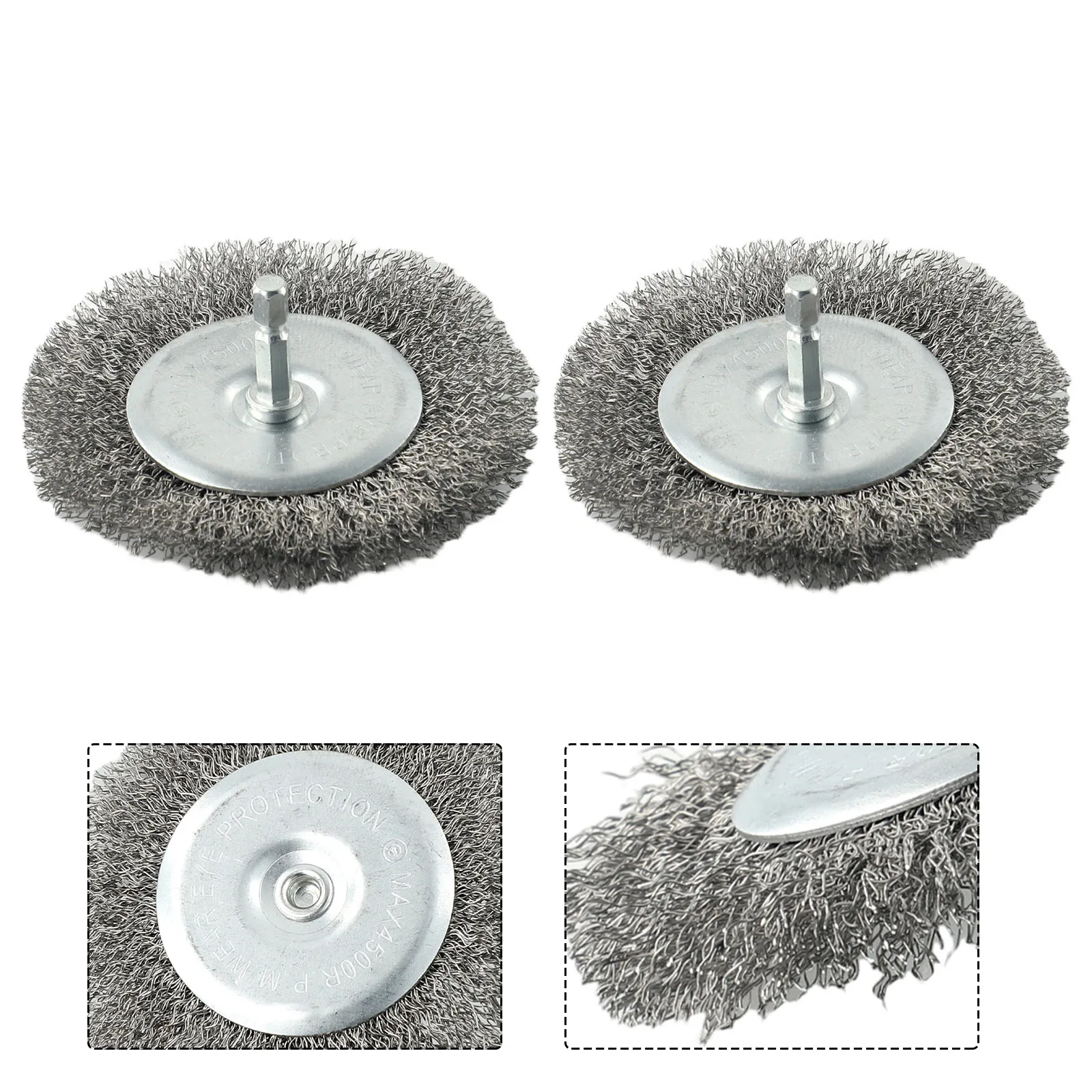 Electric Joint Brush 2pc Stainless-Steel Electric Joint Brush Replacement Brush Wire Set Metal Grout Brushes 6mm Shank For EFB 400 401 Blister