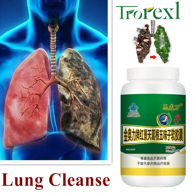 Lung Cleanse Detox Pills Support Respiratory Health Mucus Clear Quit Smoking Aid Asthma & Stress Relief Altitude Sickness Vegan