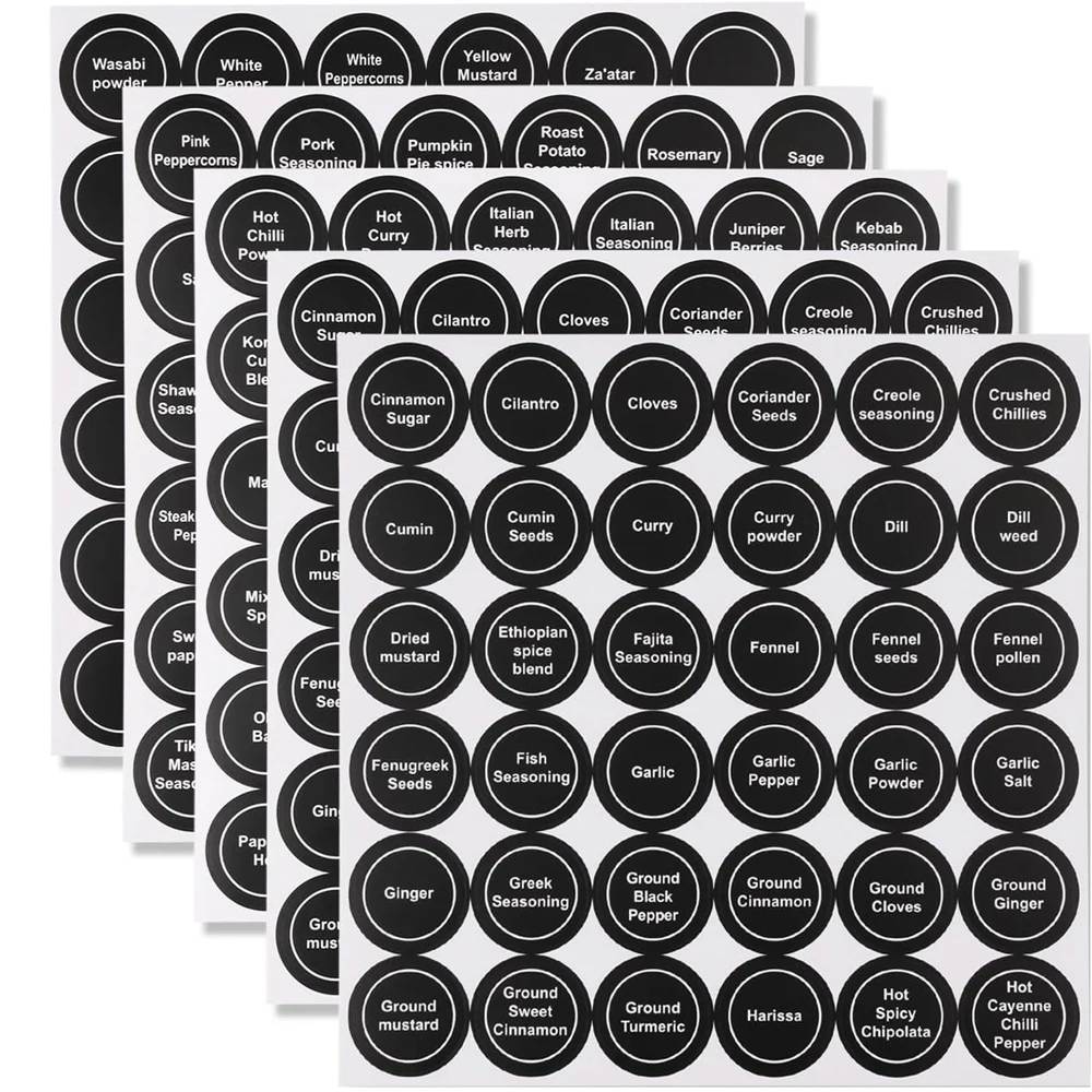 Spice Stickers Kitchen Jar Spice Bottle Labels Waterproof Classification Marks Can Storage Stickers Reuse Blackboard Label Stick