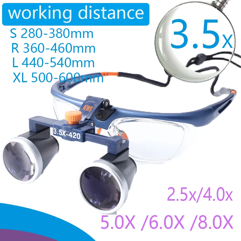3.5x Dental Loupes Plastic Frames Fashion Medical Magnifier Dental