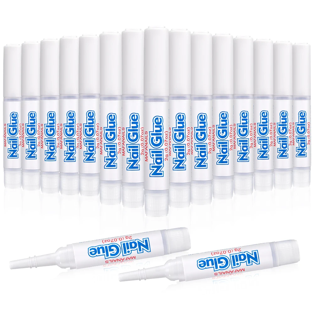 Nail Glue for Stick Rhinestones Gems Acrylic Nails Long Lasting Professional Nail Tip Glue for Press on Super Bond 30pcs(2g/pc)