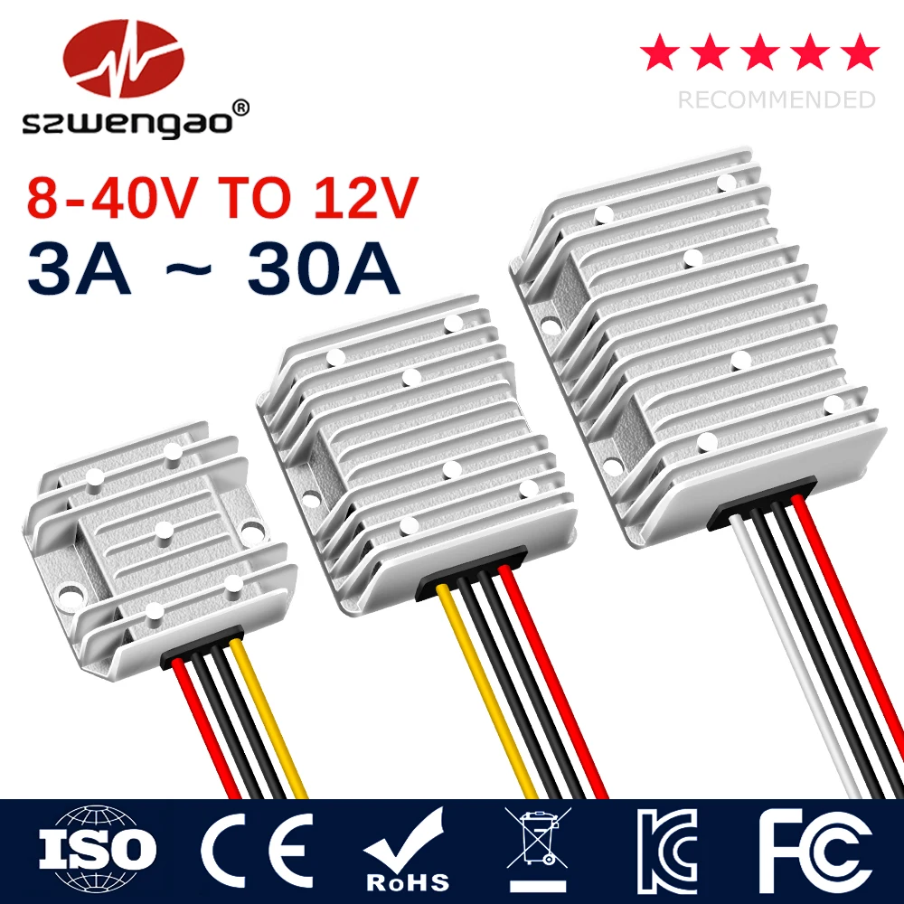 EGMEWDGF DC-DC Wandler 8–40 V Auf 12 V 30 A – 360 W, Boost/Buck, Spannungsstabilisator Für Auto Und DIY