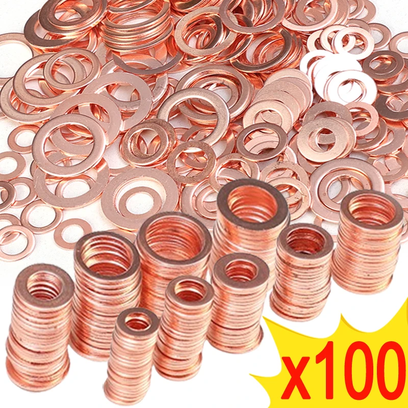 

100/200 шт., прокладки для масла из фиолетовой меди