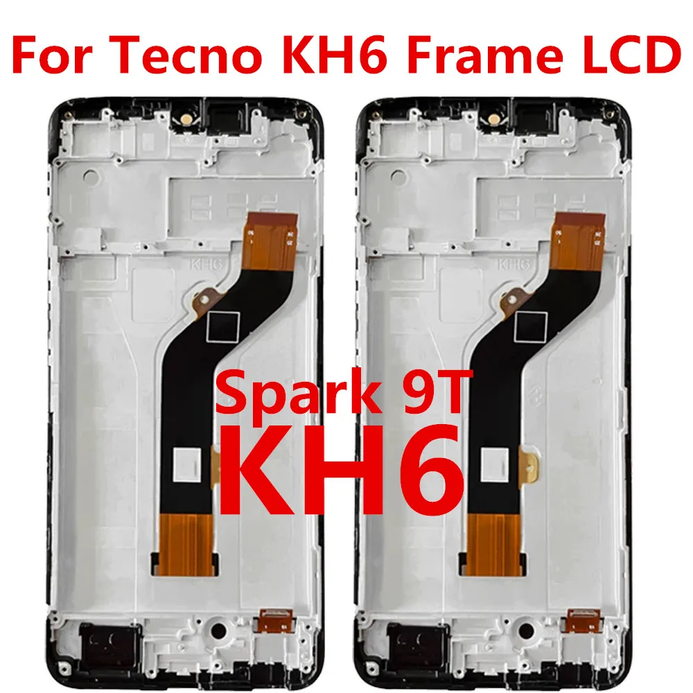 

Черный ЖК-дисплей 6,6 дюйма для Tecno Spark 9T KH6, сенсорный экран, дигитайзер, панель в сборе/с рамкой для Tecno Spark 9T KH6