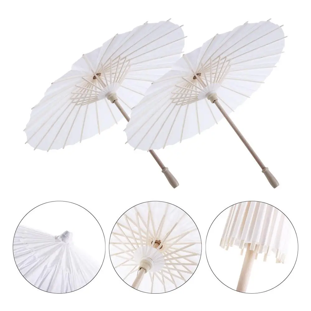 1Pc Classical Handmade Paper Umbrella Women Vintage Dance Prop Wedding Party Photography Prop Kids DIY Painting Supplies Handheld Photo Props