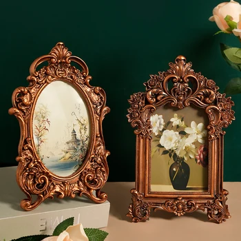 Un stile europeo creativo in stile americano intagliato cornice per foto in resina vintage cornice per la decorazione della casa espositore da parete cornice per foto di nozze