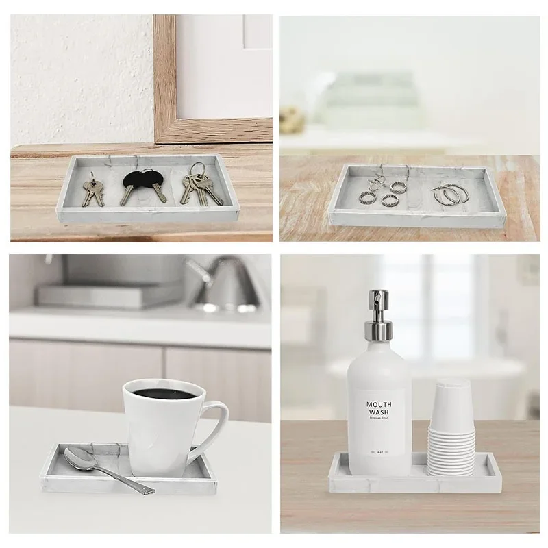 Multi-Purpose Silicone Vanity Tray For Bathroom Dressing Table Organize Soap Shampoo Perfume Jewelry 3