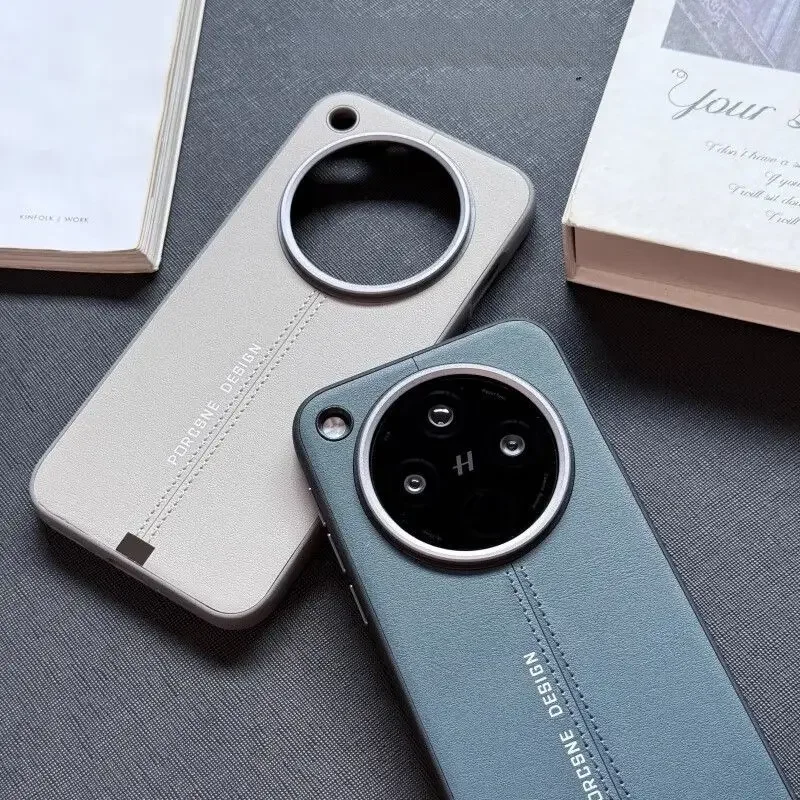 Luxury PU Leather Skin Magnetic Wireless Charging Protective Back Cover Case