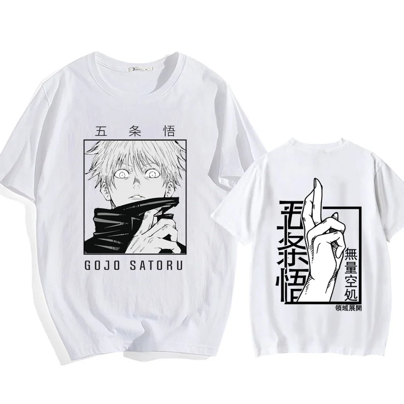 thumbnail image 1 of Camiseta holgada con estampado de Gojo Satoru, ropa de calle informal de Anime japonés, Punk, Harajuku, Y2k, 1 of 5