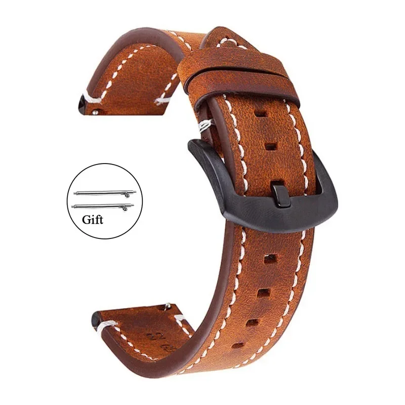 Genuine Retro Calf Leather Watchband Strap - Premium Sport Belt