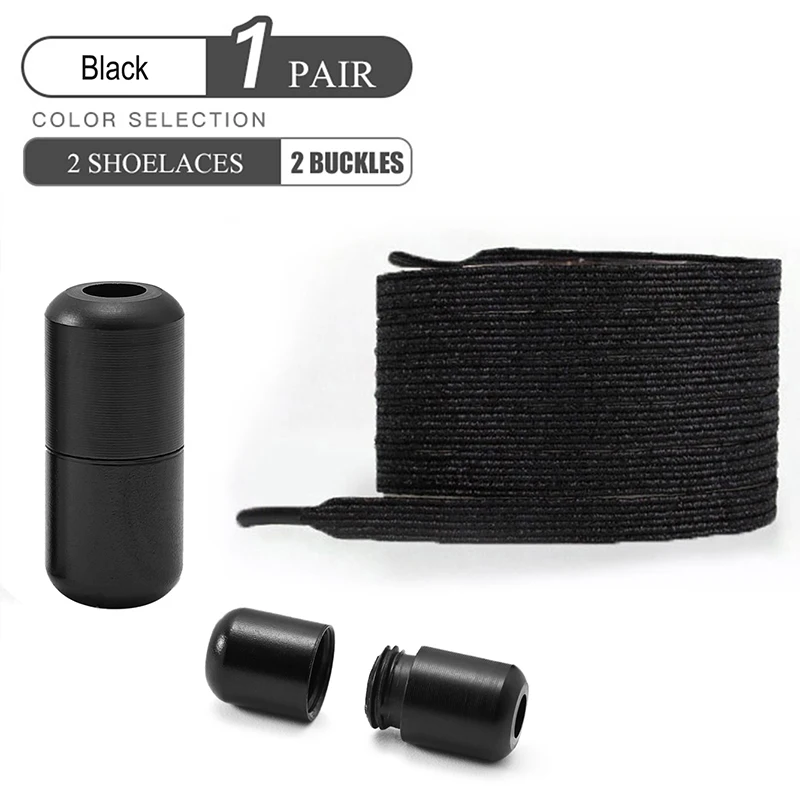 1 זוג / 2 זוגות / 4 זוגות חוטי נעליים ללא קשירה עם אבזם צבעוני חוטי נעליים פנינה קלים צבעוניים אופנתיים ללא קשירה גמישים סניקרים