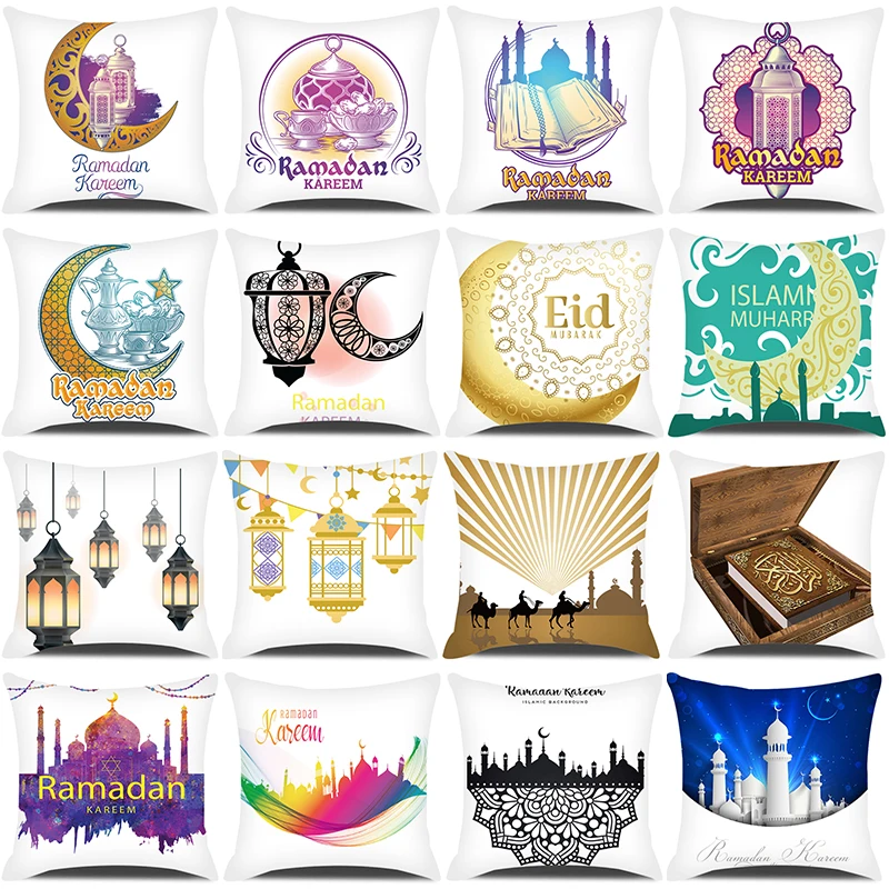 

Ramadan Kareem Decor Cushion Cover 45x45 CM Pillow Case EID Mubarak Home Decorations Pillow Cover Islamic Muslim Decorations