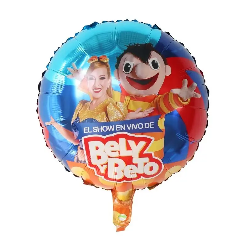 10pcs El Show de Bely y Beto 블루 레드 라운드 호일 풍선 베이비 샤워 어린이 생일 파티 장식 헬륨 글로브 장난감