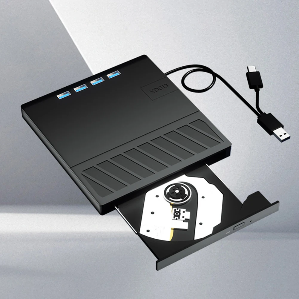 7 in 1 USB 3.0 Type C DVD Player Burner Reader Slim External CD DVD Drive CD Burner for Windows XP/7/8/10/11 Laptop Desktop