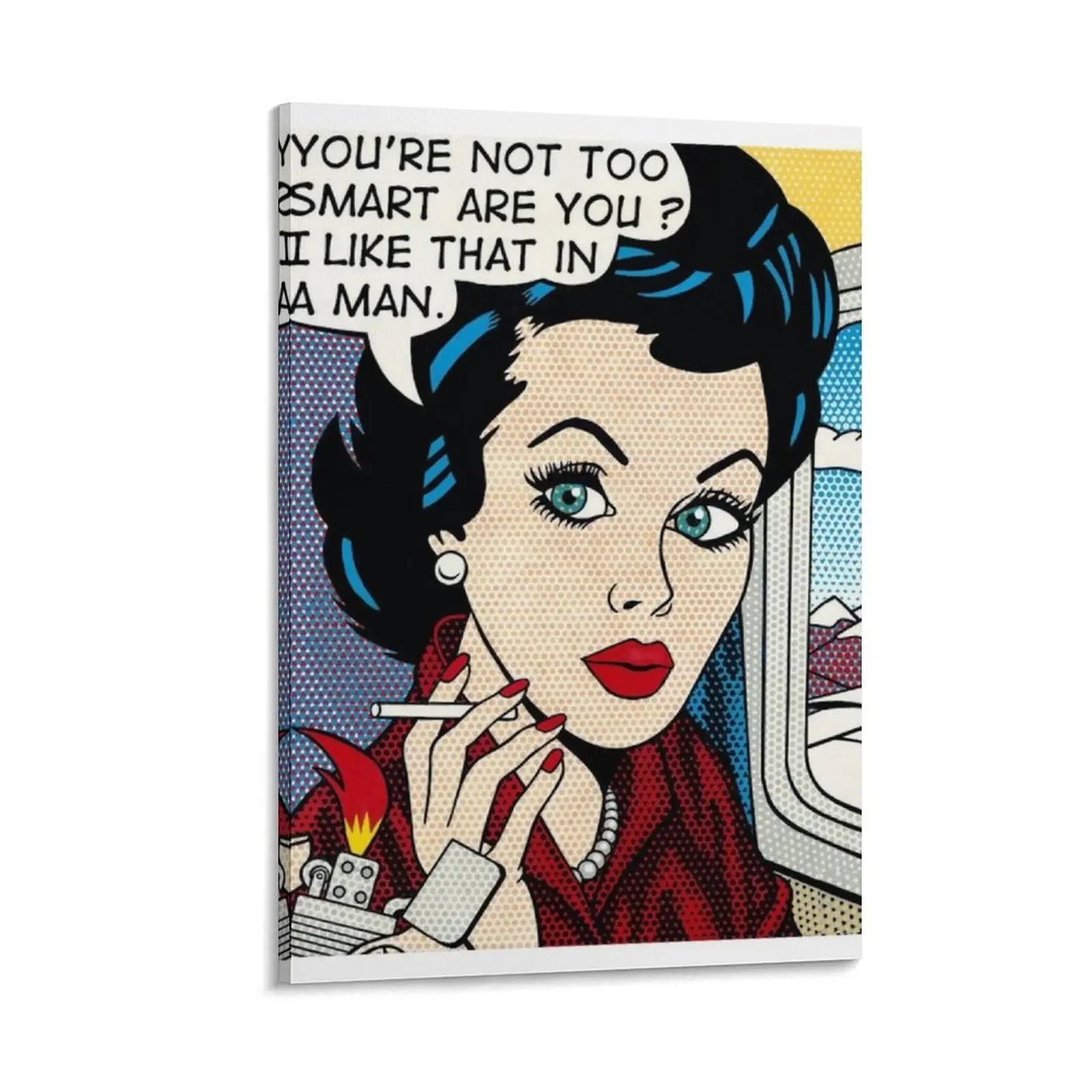 

You are not too smart are you I like that in a man comic pop art woman Canvas Painting anime figure Wall paintings poster mural