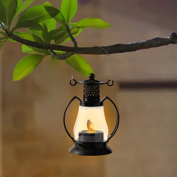 새로운 LED 레트로 말 램프 등유 램프, 촛불 흔들리는 빛 향수 촬영 소품 바 레스토랑 분위기 램프 장식