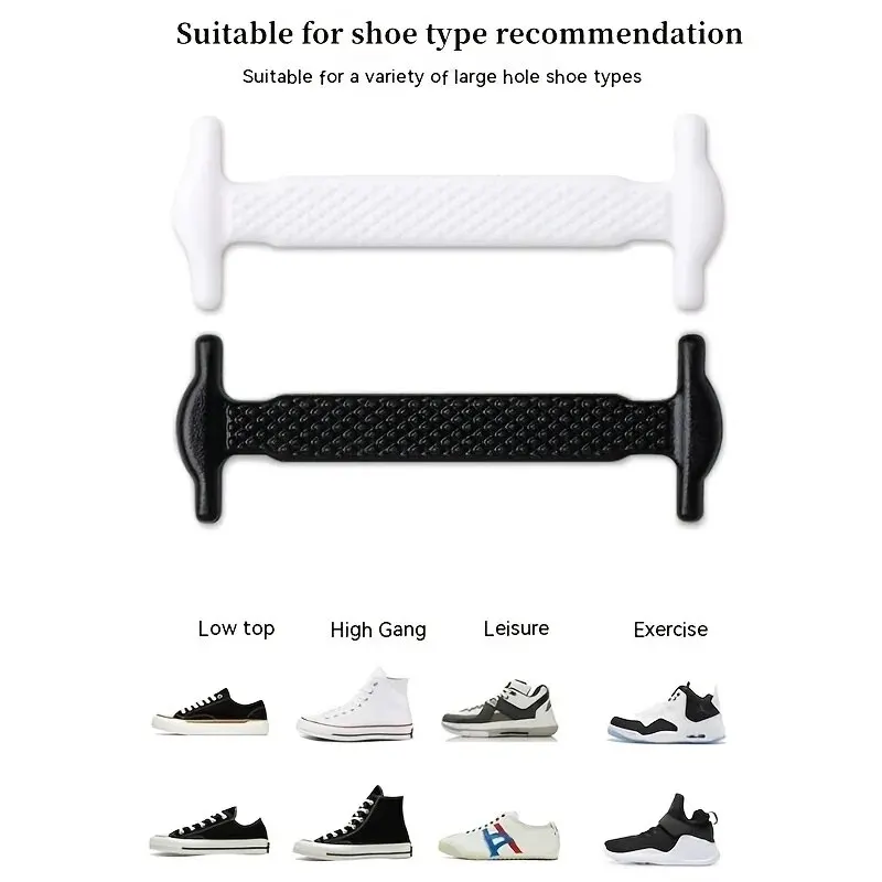 Silicone Shoelaces 16pcs/set Elastic No Tie Up T Shaped