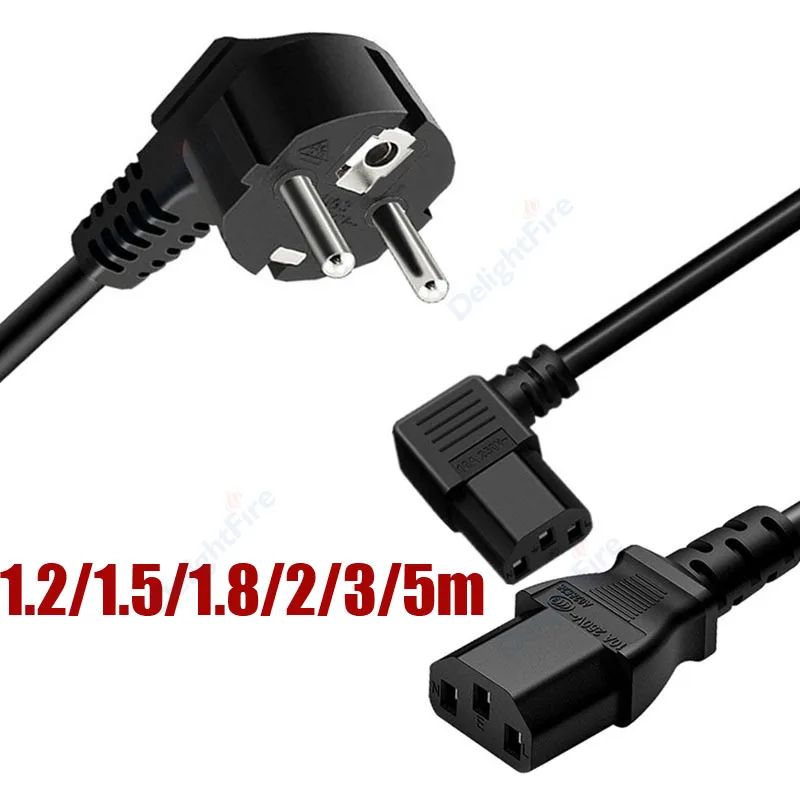 유로 플러그 전원 코드 1.2/1.5/1.8/2/3/5m EU 케이블 IEC C13 플러그..