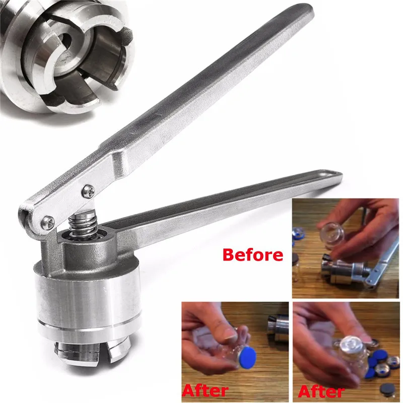 

1Pc Stainless Steel Manual Vial Crimper Hand Sealing Machine For Crimping 20mm Flip Off Cap Bottle Clamp Pliers Capping Machine